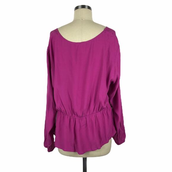 LEITH Plus Size Twist Front Long Sleeve Blouse 1X NWT Colorful Top Rayon Vibrant - Picture 3 of 7